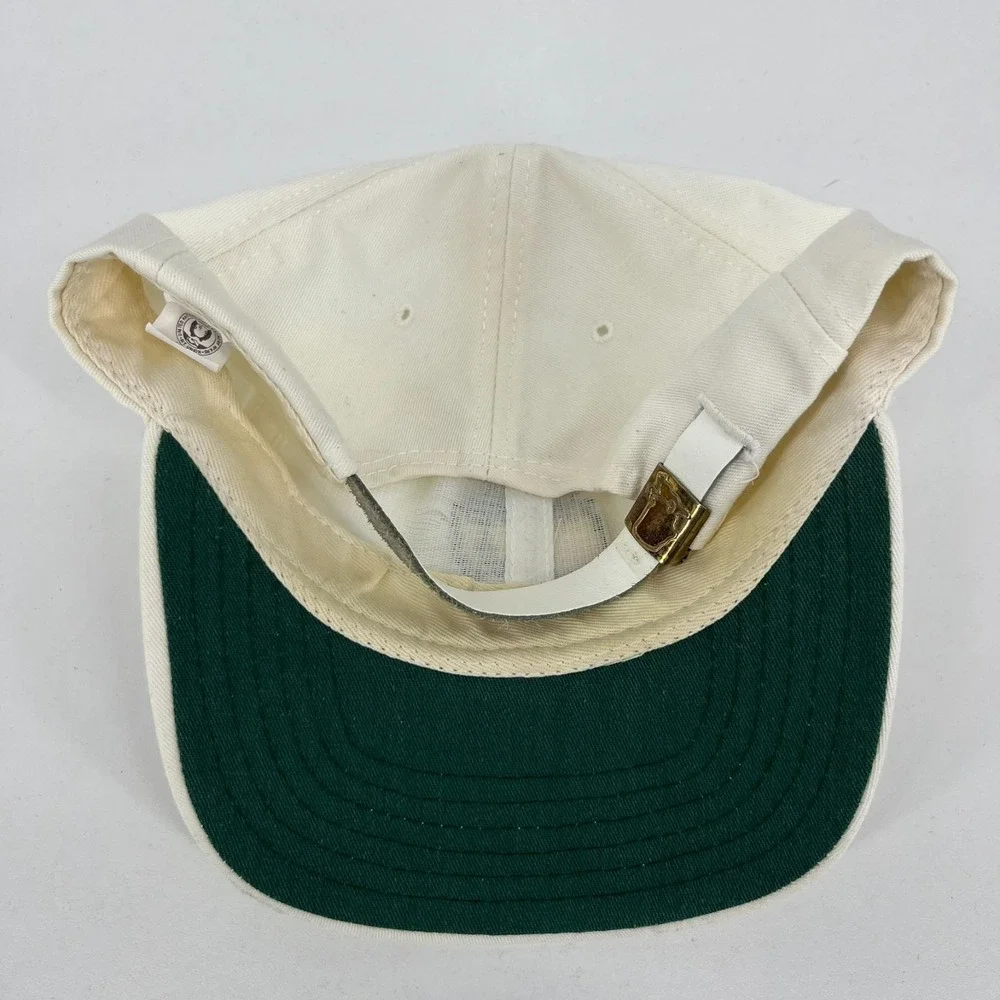 Vintage Masters American Needle Golf Hat White Leather Strap Adjustable Cap